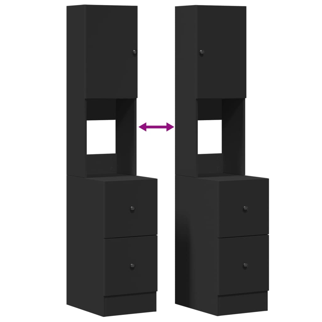 Mobile da Cucina Nero 35x50x180 cm Legno Multistrato - homemem39