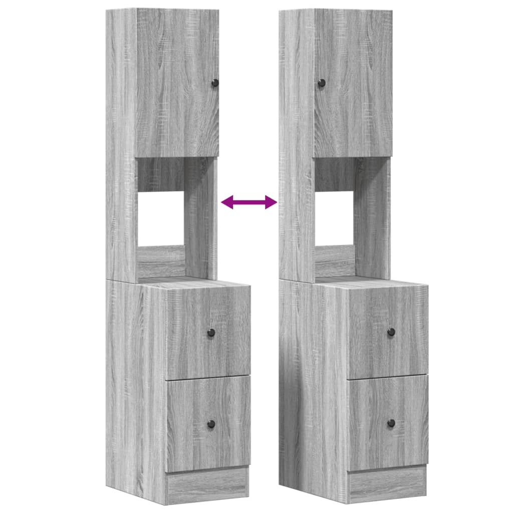 Mobile da Cucina Grigio Sonoma 35x50x180cm in Legno Multistrato - homemem39