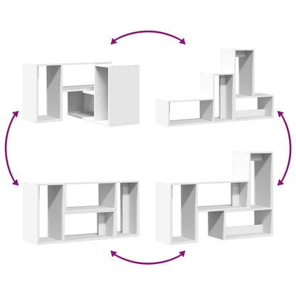 Mobili TV a Parete 2pz Bianchi 75x30x50 cm in Legno Multistrato - homemem39