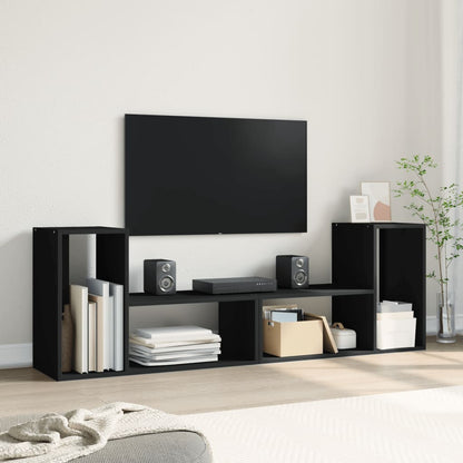 TV Stand Furniture 2 pcs Black 75x30x50 cm in Multilayer Wood