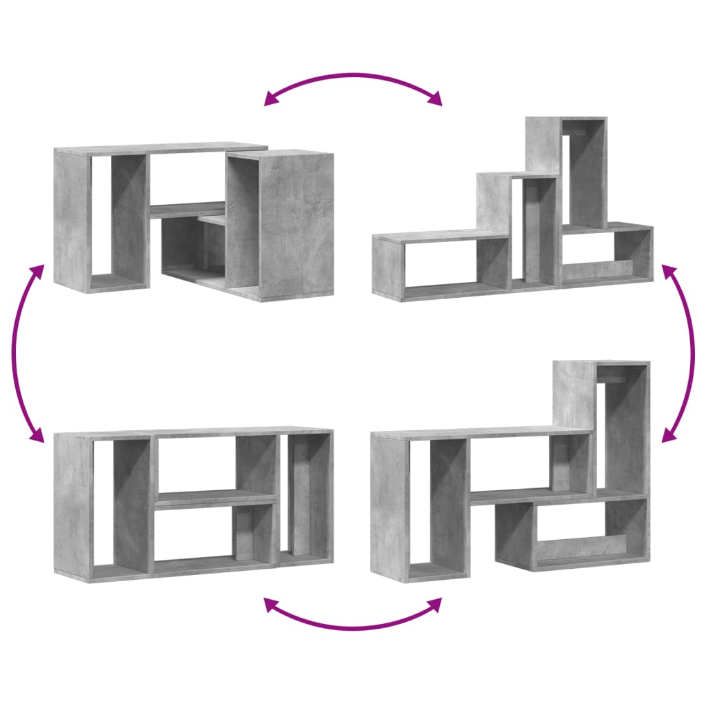 Mobili TV Muro 2pz Grigio Cemento 75x30x50 cm Legno Multistrato - homemem39