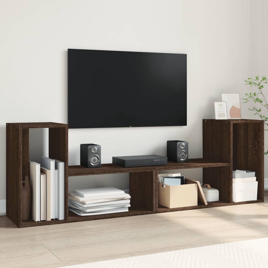 Mobili TV 2 pz Rovere Marrone 75x30x50 cm in Legno Multistrato - homemem39