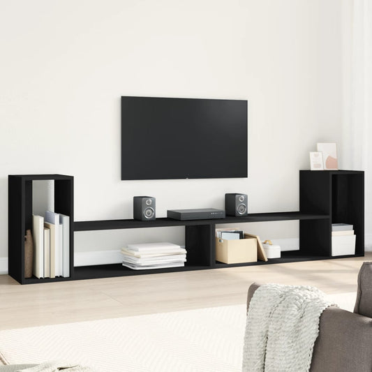 Mobili Porta TV 2 pz Neri 100x30x50 cm in Legno Multistrato