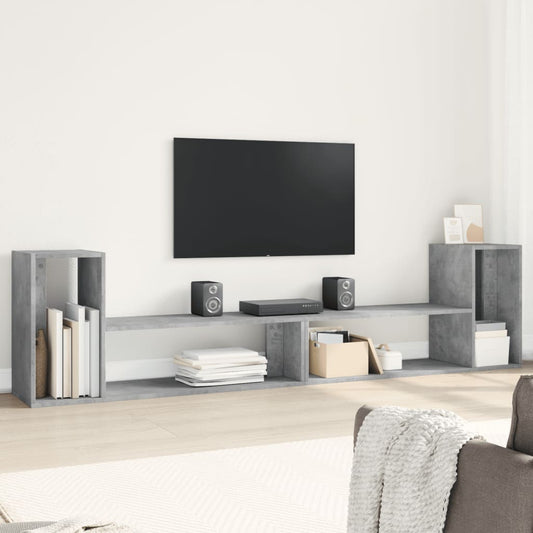 Mobili TV Muro 2pz Grigio Cemento 100x30x50cm Legno Multistrato