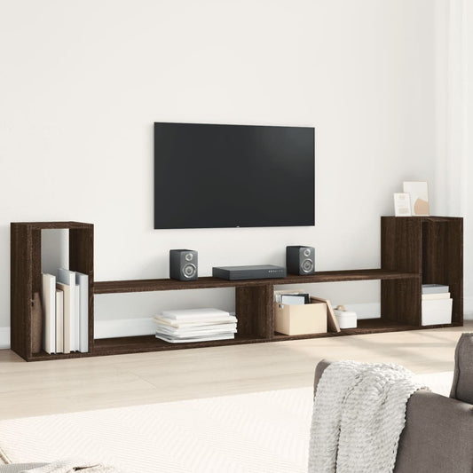 Mobili TV 2 pz Rovere Marrone 100x30x50 cm in Legno Multistrato