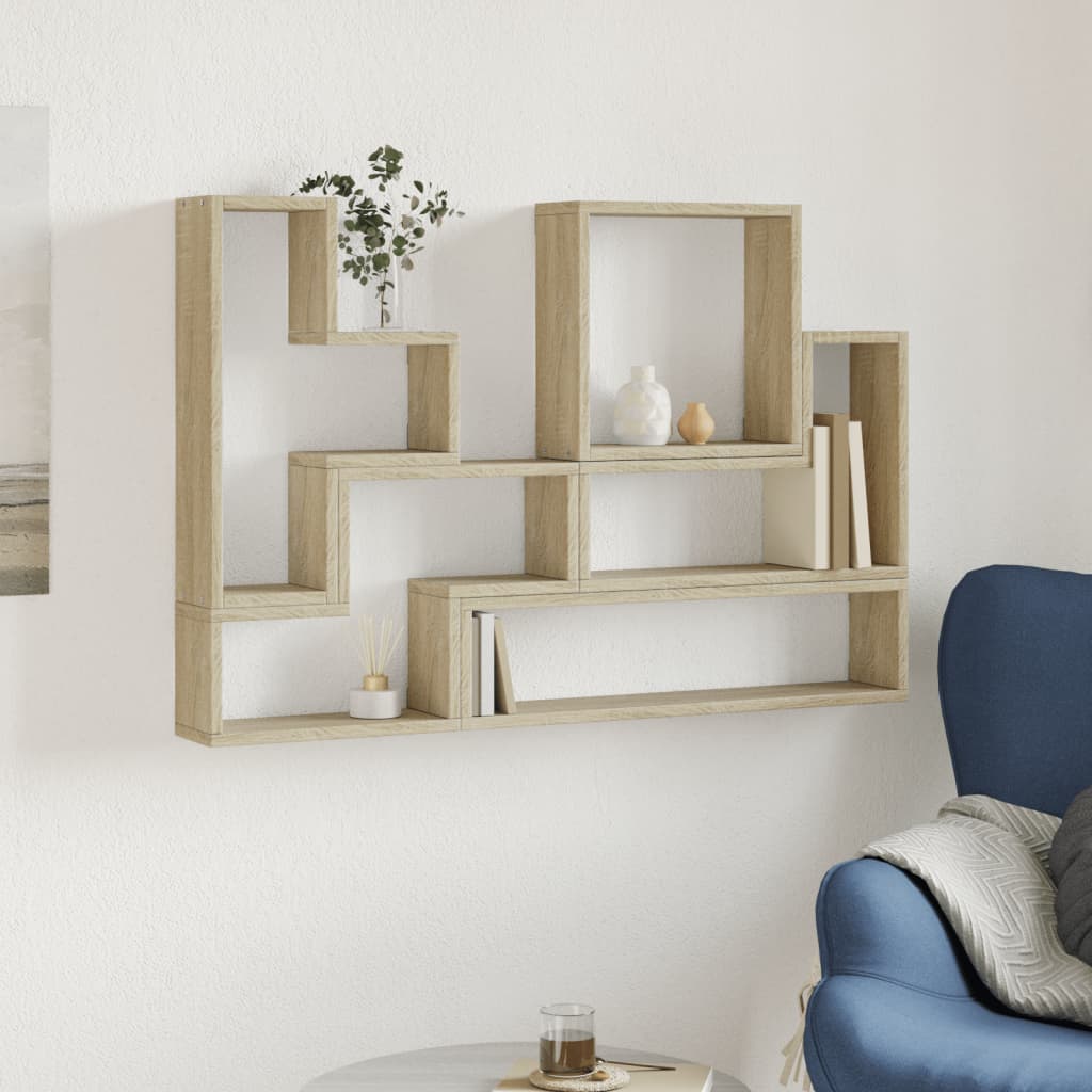 Scaffale a Parete Rovere Sonoma 96x12x64cm in Legno Multistrato | homemem39