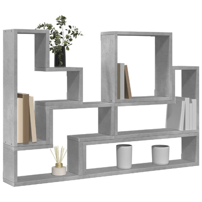 Scaffale a Parete Grigio Cemento 90x12x64 cm Legno Multistrato