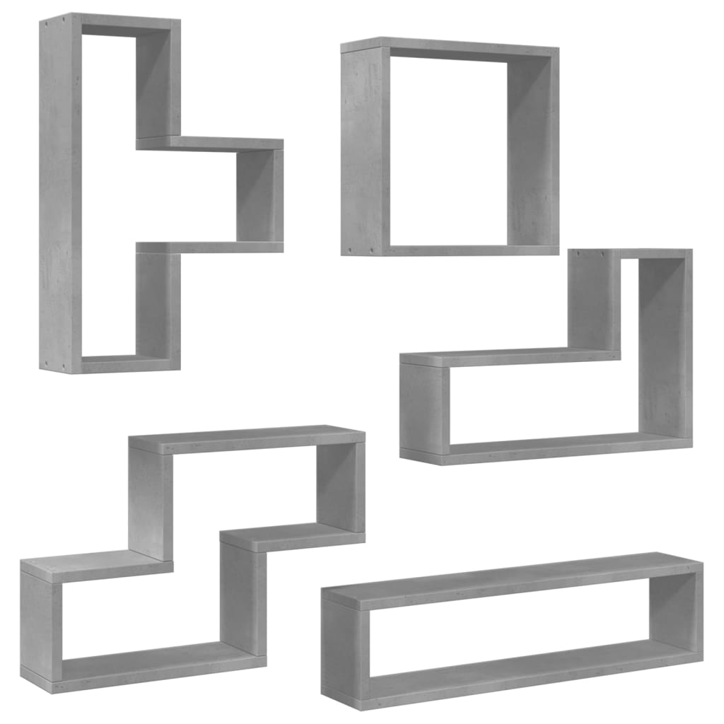 Scaffale a Parete Grigio Cemento 90x12x64 cm Legno Multistrato | homemem39