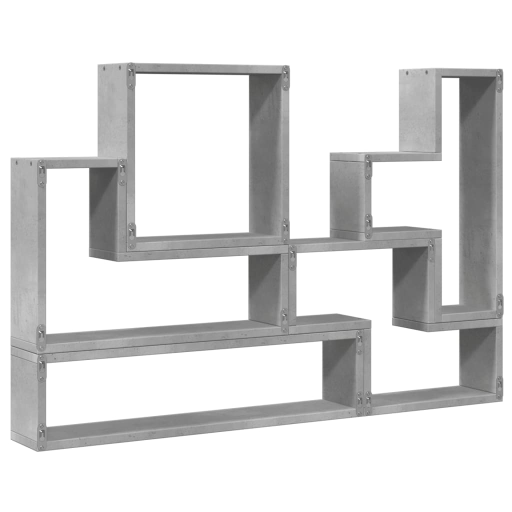 Scaffale a Parete Grigio Cemento 90x12x64 cm Legno Multistrato