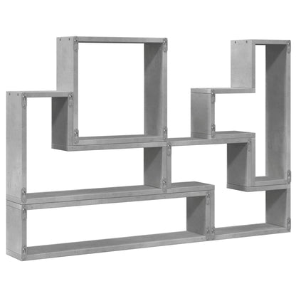 Scaffale a Parete Grigio Cemento 90x12x64 cm Legno Multistrato