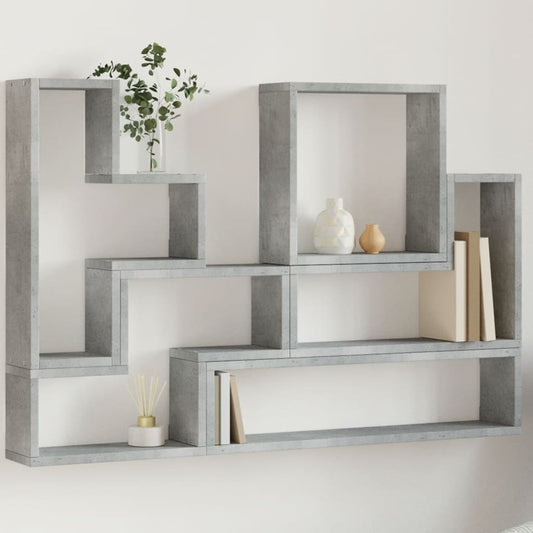 Scaffale a Parete Grigio Cemento 90x12x64 cm Legno Multistrato | homemem39