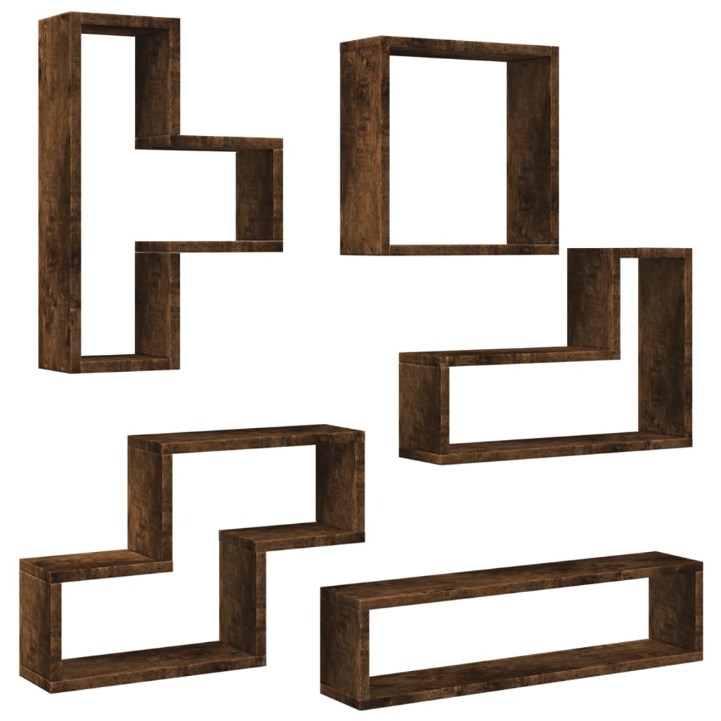 Mensola a Muro Rovere Fumo 96x12x64 cm in Legno Multistrato