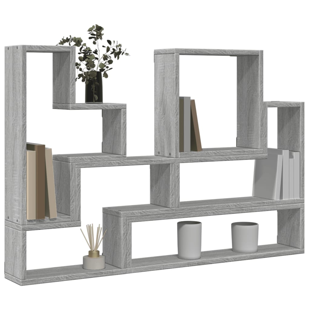 Mensola a Muro Grigio Sonoma 96x12x64 cm in Legno Multistrato