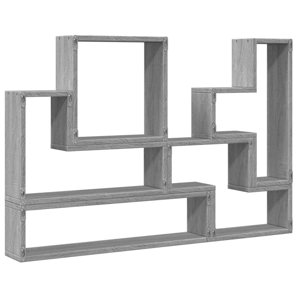 Mensola a Muro Grigio Sonoma 96x12x64 cm in Legno Multistrato