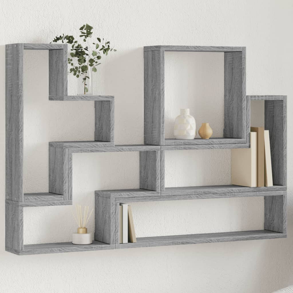 Mensola a Muro Grigio Sonoma 96x12x64 cm in Legno Multistrato | homemem39
