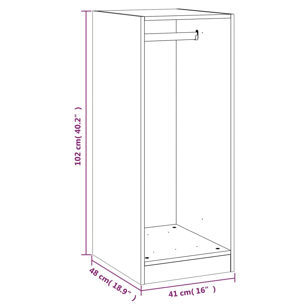 Armadio Bianco 48x41x102 cm in Legno Multistrato | homemem39