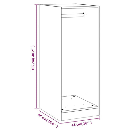 Armadio Grigio Cemento 48x41x102 cm in Legno Multistrato