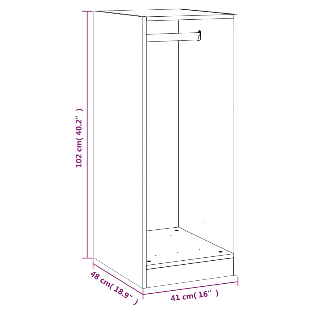 Armadio Grigio Sonoma 48x41x102 cm in Legno Multistrato