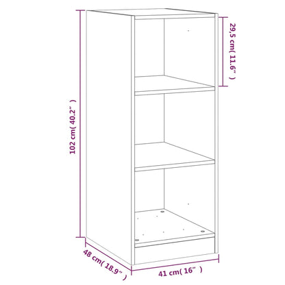 Armadio Grigio Cemento 48x41x102 cm in Legno Multistrato