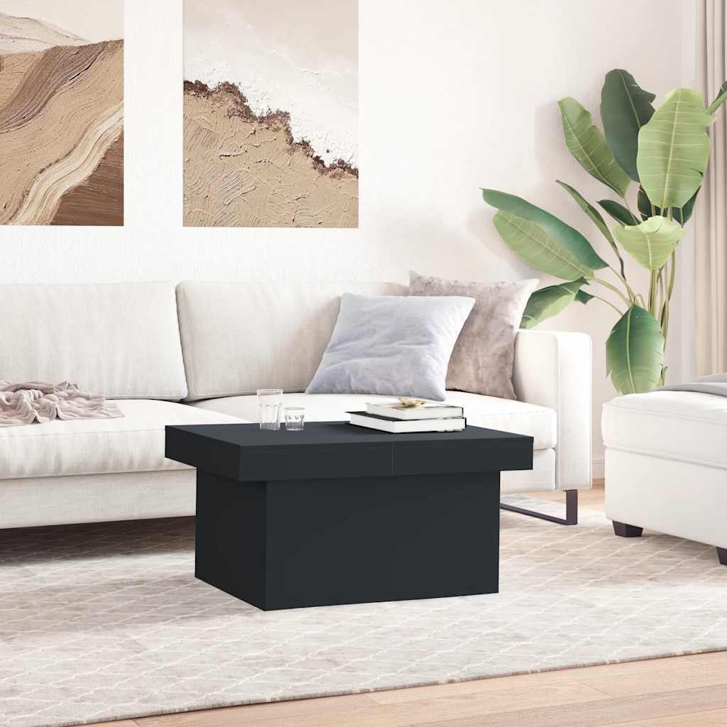 Tavolino da Salotto Nero 80x55x40 cm in Legno Multistrato | homemem39