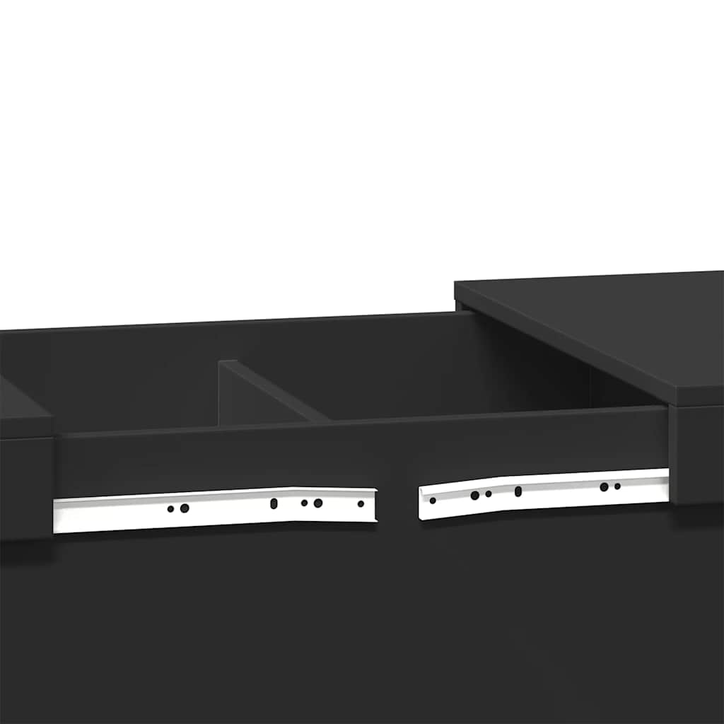 Tavolino da Salotto Nero 80x55x40 cm in Legno Multistrato | homemem39