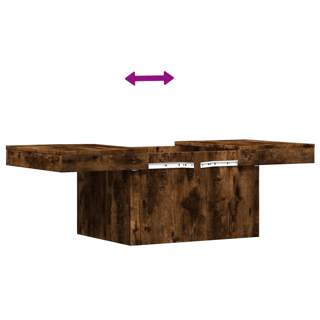 Tavolino da Salotto Rovere Fumo 80x55x40 cm Legno Multistrato