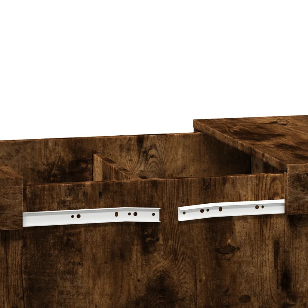 Tavolino da Salotto Rovere Fumo 80x55x40 cm Legno Multistrato | homemem39