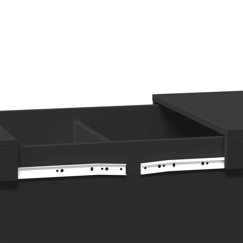 Tavolino da Salotto Nero 100x55x40 cm in Legno Multistrato