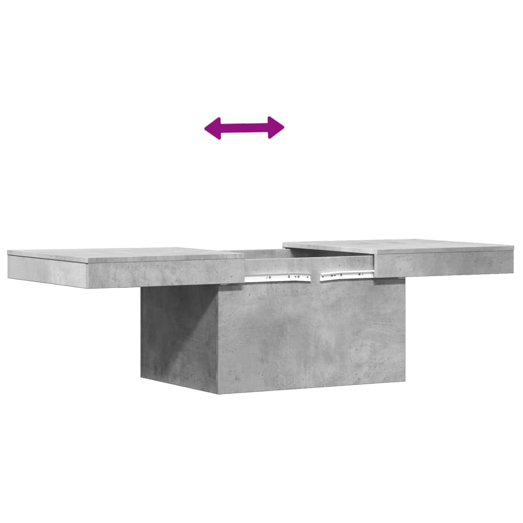 Tavolino Salotto Grigio Cemento 100x55x40 cm Legno Multistrato
