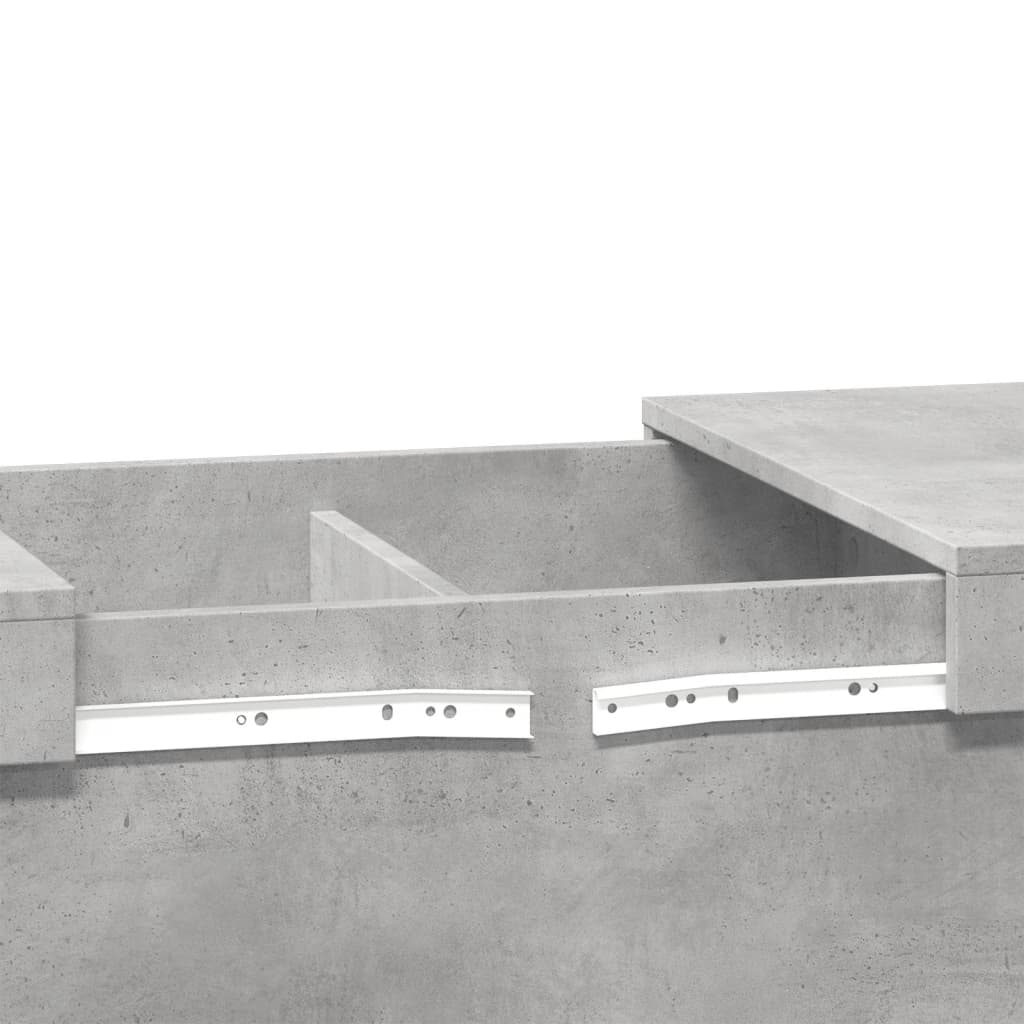 Tavolino Salotto Grigio Cemento 100x55x40 cm Legno Multistrato