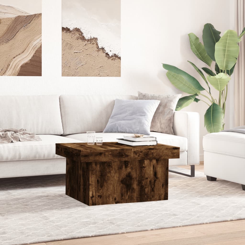 Tavolino da Salotto Rovere Fumo 100x55x40 cm Legno Multistrato