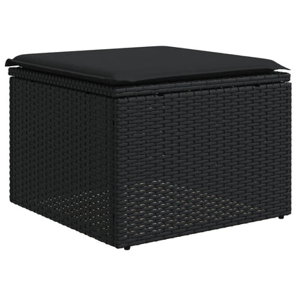 Set Divani da Giardino 10pz con Cuscini in Polyrattan Nero | homemem39