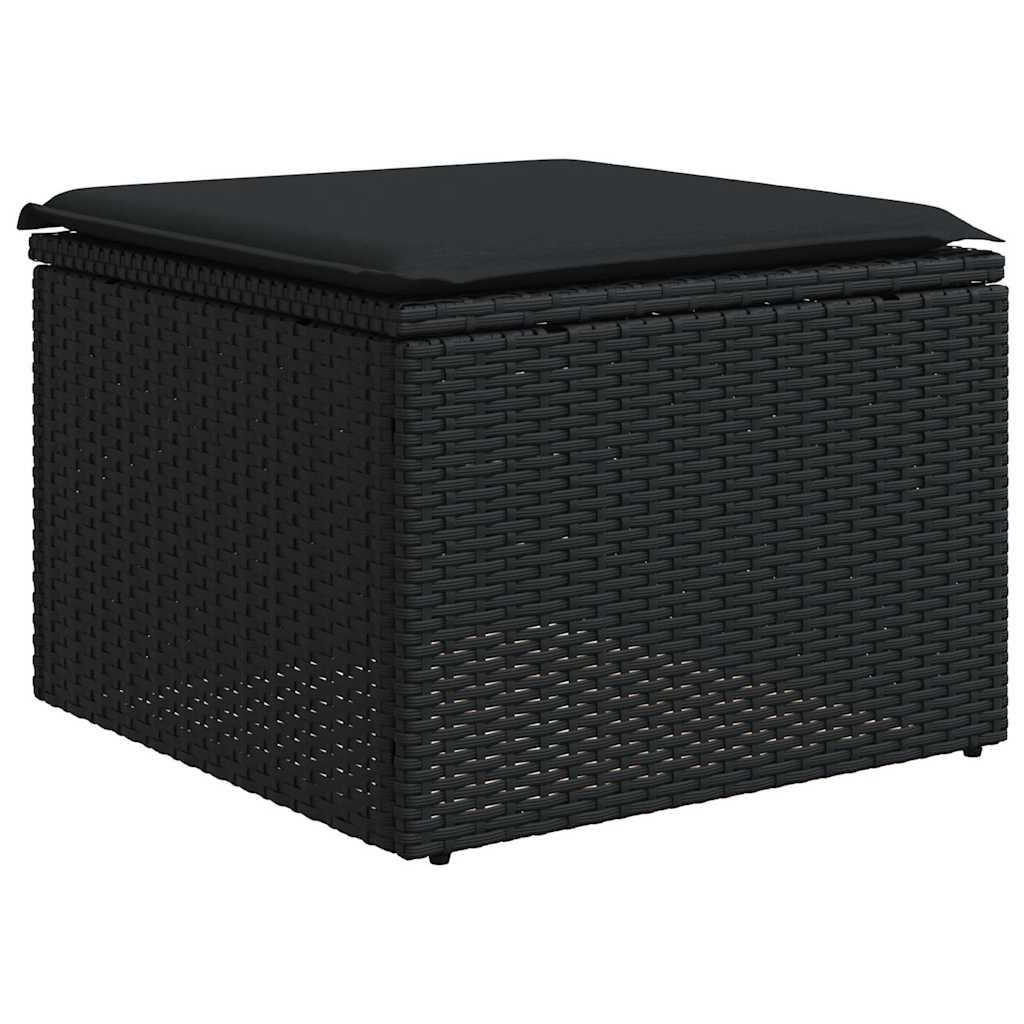 Set Divani da Giardino 10pz con Cuscini in Polyrattan Nero | homemem39