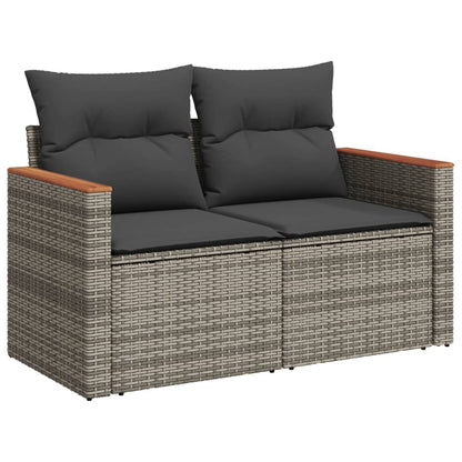 Set Divani da Giardino 12 pz con Cuscini Grigio in Polyrattan - homemem39