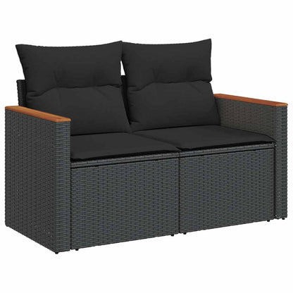 Set Divani da Giardino 12 pz con Cuscini Nero in Polyrattan | homemem39