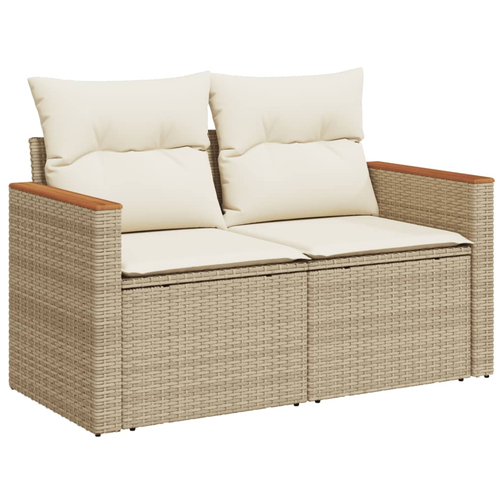 Set Divano da Giardino 13 pz con Cuscini Beige in Polyrattan - homemem39