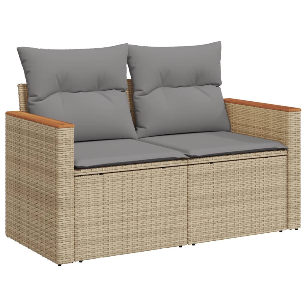 Set Divano da Giardino 14 pz con Cuscini Beige Misto Polyrattan - homemem39