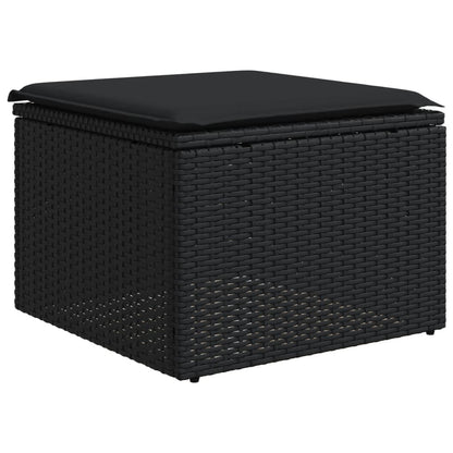 Set Divani da Giardino 11 pz con Cuscini in Polyrattan Nero | homemem39