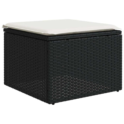 Set Divani da Giardino 12 pz con Cuscini Nero in Polyrattan
