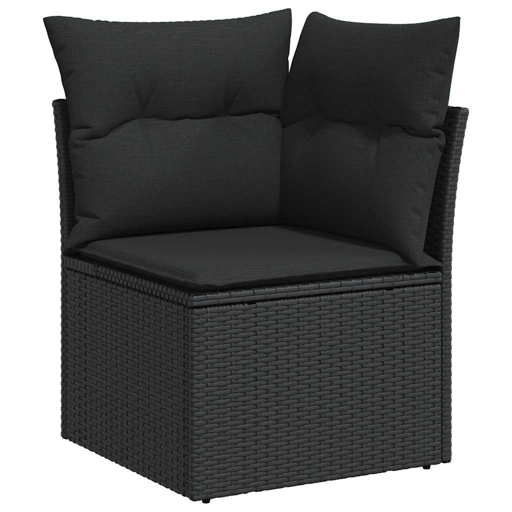Set Divani da Giardino 13pz con Cuscini Nero in Polyrattan | homemem39