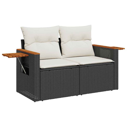 Set Divani da Giardino con Cuscini 7pz Nero Polyrattan - homemem39