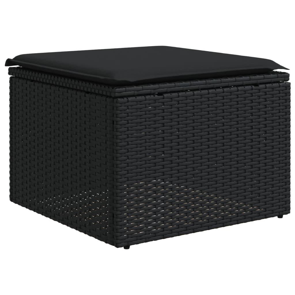 Set Divani da Giardino 4 pz con Cuscini Nero in Polyrattan | homemem39