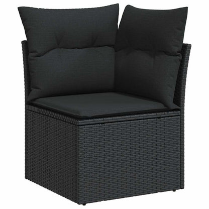 Set Divani da Giardino 5 pz con Cuscini in Polyrattan Nero | homemem39
