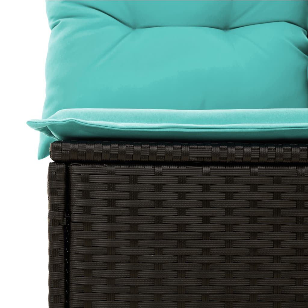 Set Divani da Giardino 6 pz con Cuscini Nero in Polyrattan - homemem39