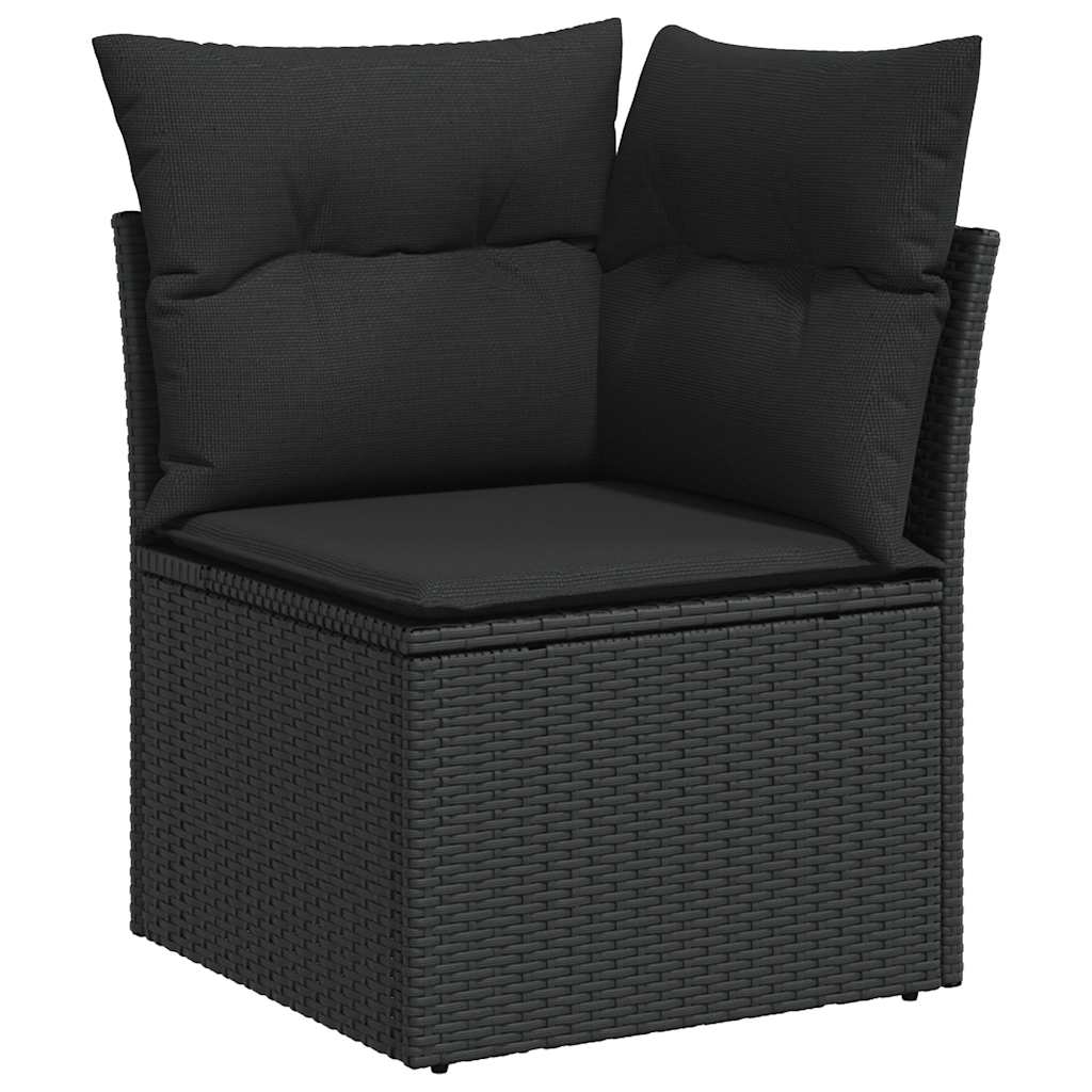 Set Divani da Giardino 5 pz con Cuscini in Polyrattan Nero | homemem39