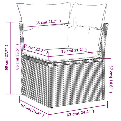 Set Divani da Giardino 5 pz con Cuscini in Polyrattan Nero | homemem39