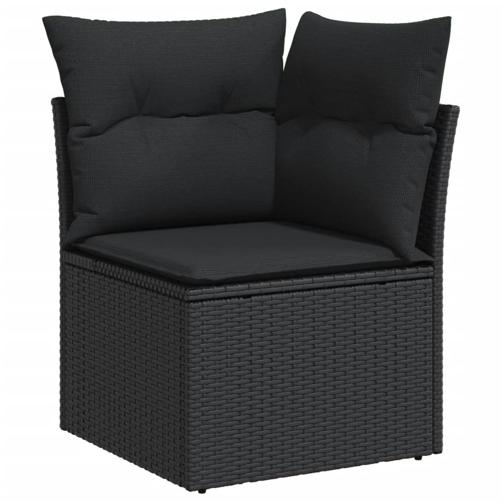 Set Divani da Giardino 5 pz con Cuscini in Polyrattan Nero | homemem39