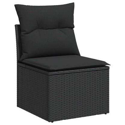 Set Divani da Giardino con Cuscini 7pz Nero Polyrattan | homemem39