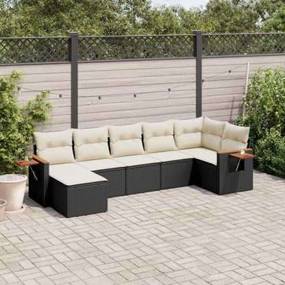 Set Divani da Giardino con Cuscini 7pz Nero Polyrattan - homemem39