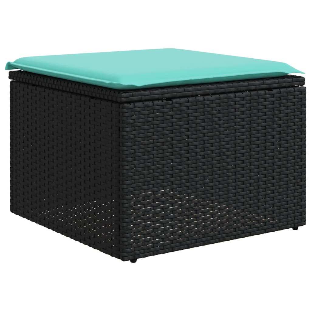 Set Divani da Giardino 9 pz con Cuscini Nero in Polyrattan - homemem39